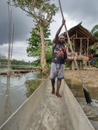 Man in canoe